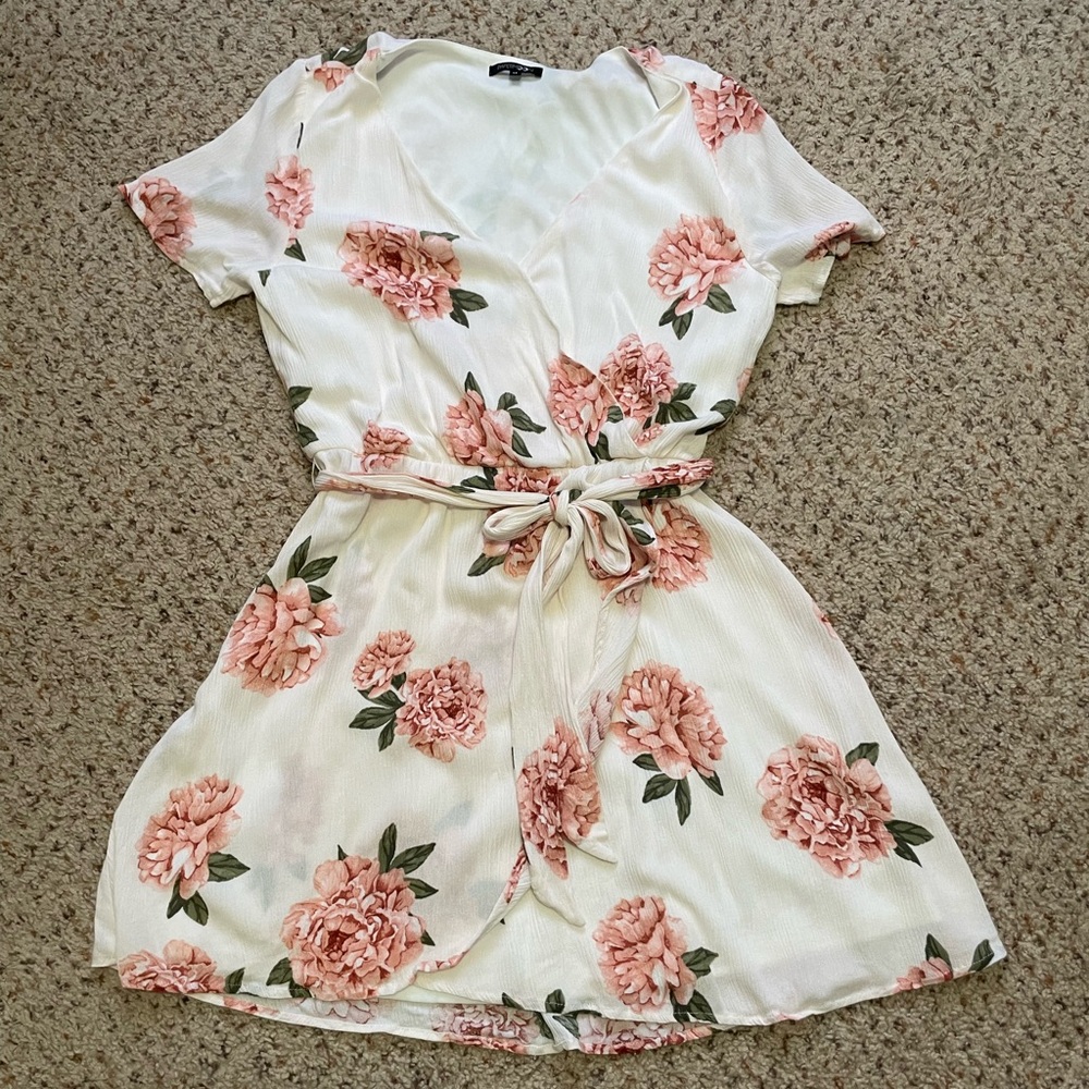 White Dress with Pink Flowers